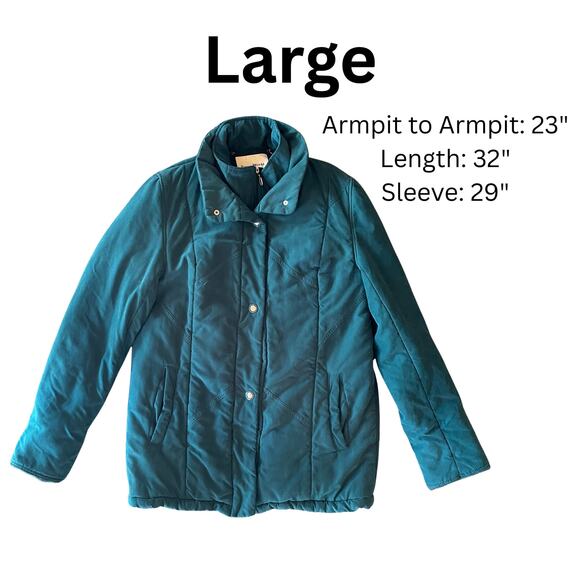 Vintage Winter Coat - Studio Works - Green Oversize Grunge - Size Large EUC - Picture 9 of 11